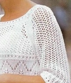 Белая ажурная кофточка