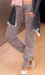 Вязаные брюки штаны спицами