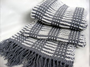 Мужской шарф ленивым жаккардом