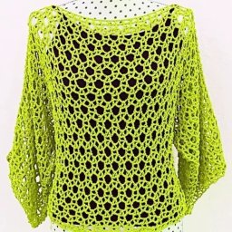 Простой пуловер ажурной вязкой