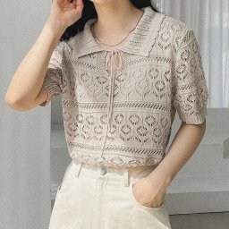 Летний джемпер с коротким рукавом спицами