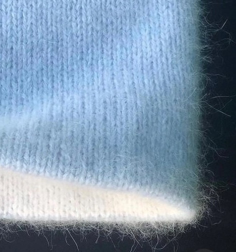 Шапка из пуха норки, вяжем спицами