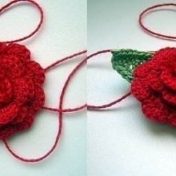 Объемная роза крючком