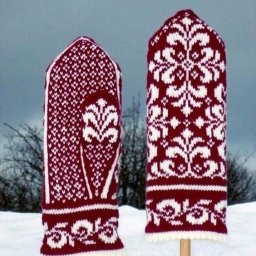 Схема красивого орнамента для варежек жаккардом