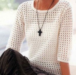 Ажурный джемпер крючком