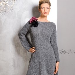 Интересная серая туника спицами