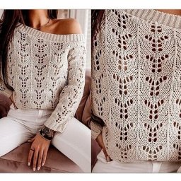 Нежный узор спицами