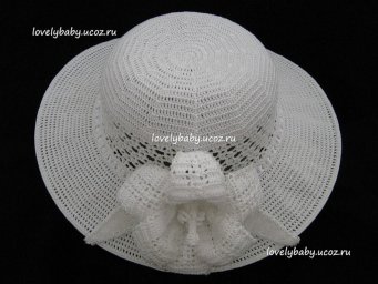 Очаровательная шляпка крючком