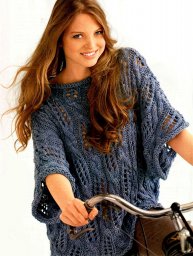 Пуловер свободного силуэта с ажурными «косами»