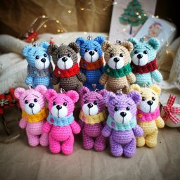 Очаровательный мишка крючком