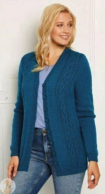 Классичесий кардиган спицами
