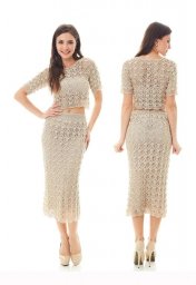 Костюм крючком узором лилия