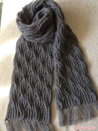 Шарф английской резинкой спицами