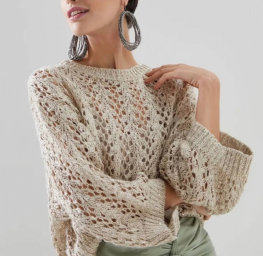 Ажурный узор для джемпера спицами