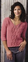 Женский пуловер спицами