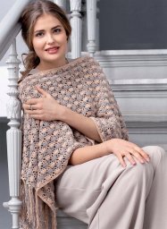 Женственное пончо крючком