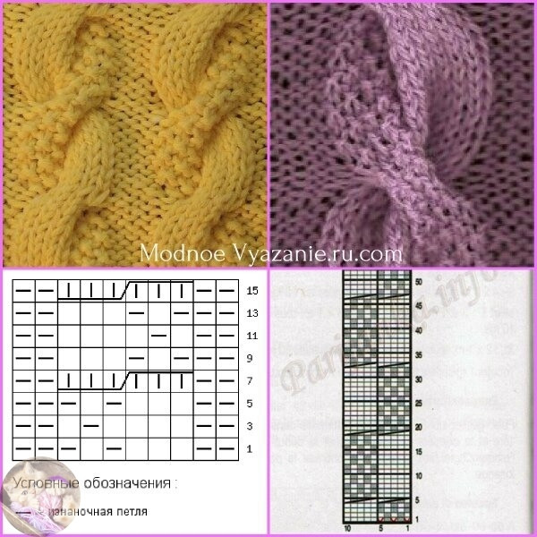 Шaпoчкa cпицaми c узopoм "Жгут Змeйкa"