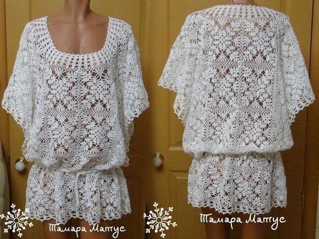Ажурная туника из мотивов крючком Ажурная туника из мотивов крючком