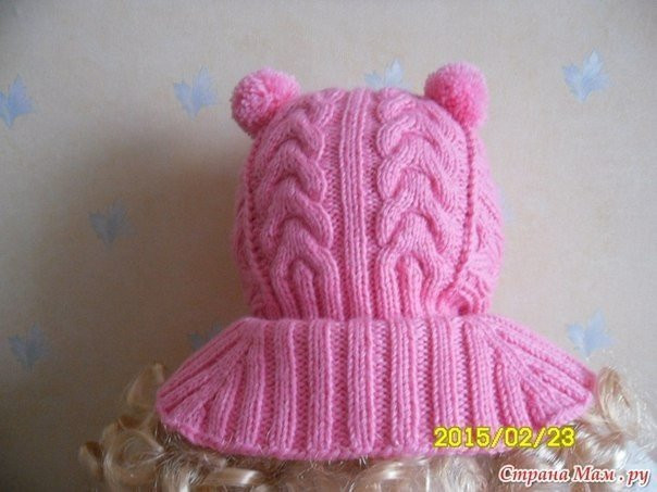 Шапочка-шлем, вяжем спицами