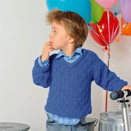 Пуловер с шахматным узором