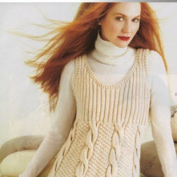 Вяжем тунику-сарафан с витым узором