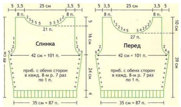 Нежный топ спицами