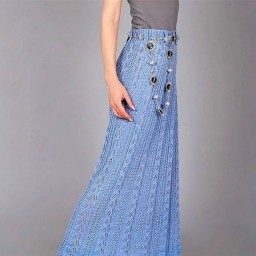 Длинная вязаная юбочка