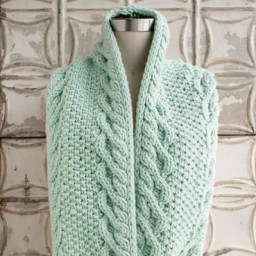 Шарф-снуд "Листик мяты" спицами, схема