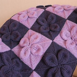 ​Плед объемными цветами