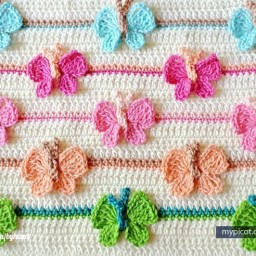 Красивый узор с бабочками для детского пледа