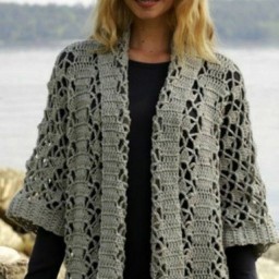 Ажурный кардиган крючком