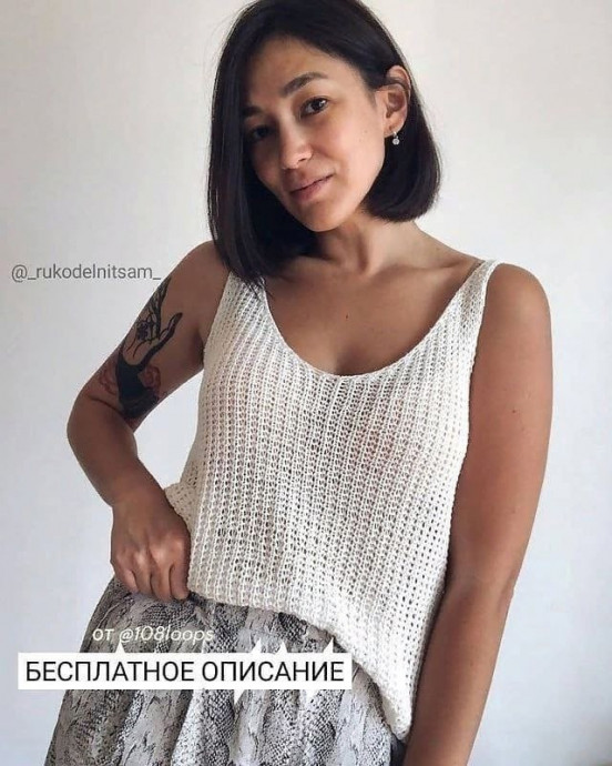 Летний топ спицами