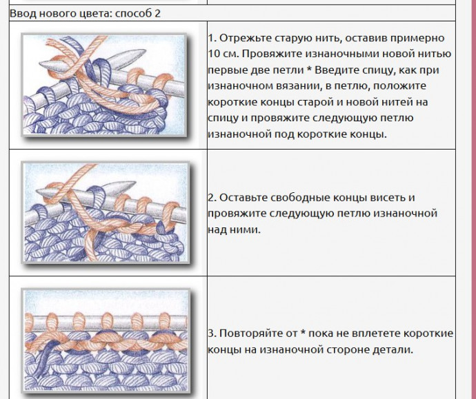 Как вязать в технике интарсия?