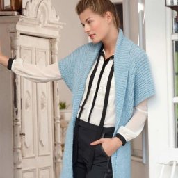 Вяжем голубой жилет