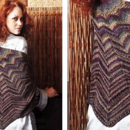 Вяжем тёплую шаль спицами