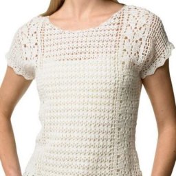 Легкая белая кофточка крючком
