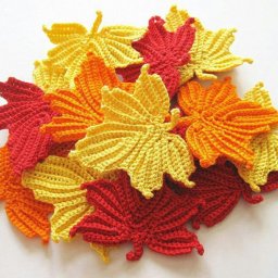 Листочки крючком