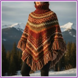 Пончо с высоким воротником