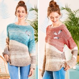 Спицами: Джемпер в технике "интарсия"