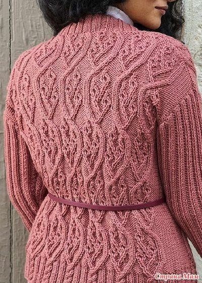 Жакет "RHODOMEL". Узор "ветки шиповника"