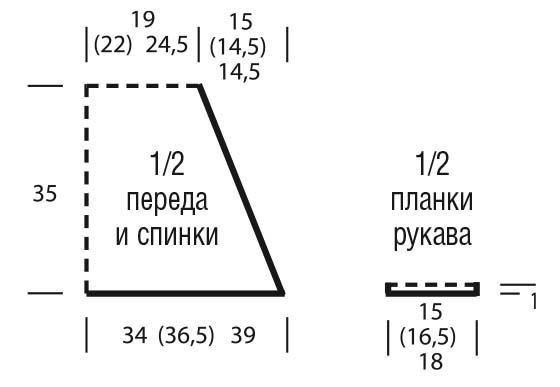 Топ с круглой кокеткой ажурными узорами спицами Топ с круглой кокеткой ажурными узорами спицами