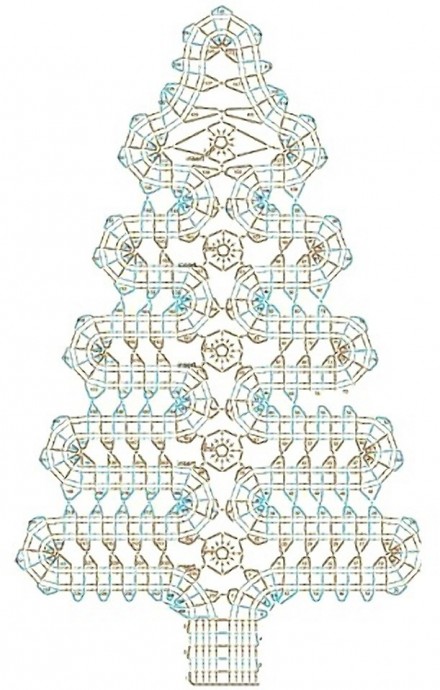 Шикарная ёлочка крючком в техке брюггского кужева