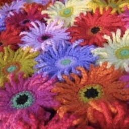 Цветочный плед - схема вязания