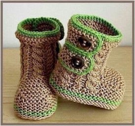 Пинетки сапожки спицами