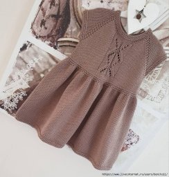 Детское платье "Капучино", вяжем спицами