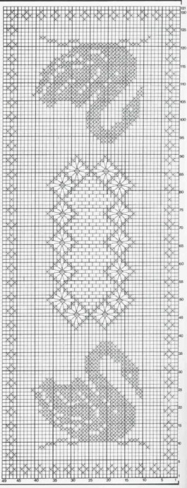 "Поплыли лебеди" - мотив для филейного вязания