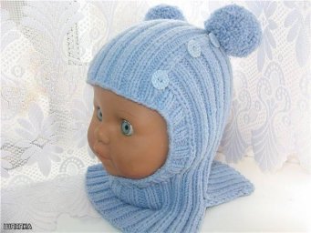Голубая шапчока для малышей