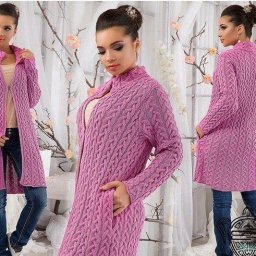 Теплый кардиган спицами