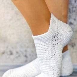 Нежные хлопковые носочки, вяжем крючком