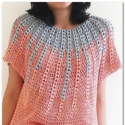 Пуловер с необычным узором